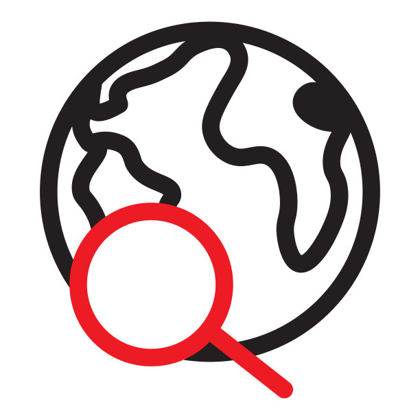 全球搜索图标。研究世界矢量插图。图片下载