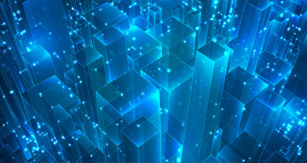 矢量抽象三维晶体。城市的屋顶上，一大片杂乱的玻璃挂件。图片下载