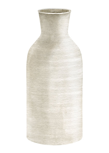 水彩陶瓷白色花瓶。手工陶制的花束花盆。插图在白色孤立的背景。优雅花盆的植物波西米亚风格图片下载