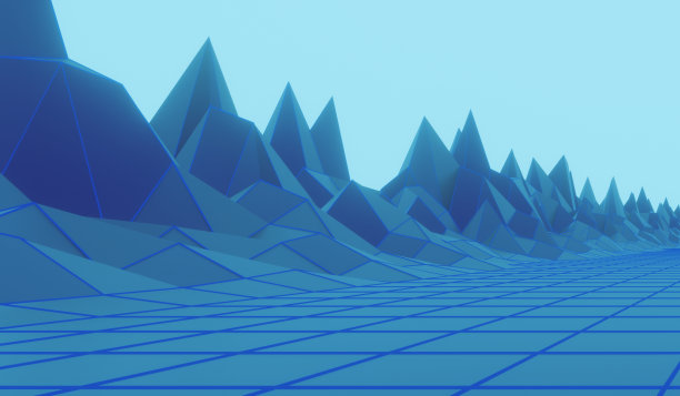 科幻线框的风景。图片下载