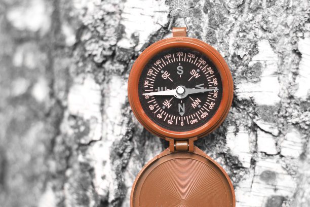 自然背景上的经典指南针图片下载