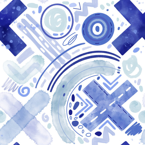 抽象艺术背景与水彩形状。手绘插图在白色。完美的设计模板，墙纸，包装，织物和纺织品。图片下载