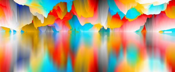 超现实的湖泊景观。神奇的抽象的世界。三维演示图片下载