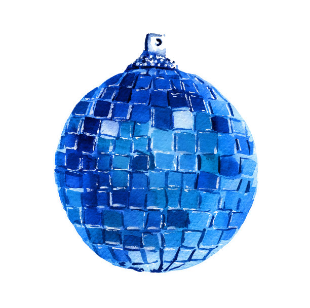 水彩圣诞装饰，手绘寒假设计元素图片下载