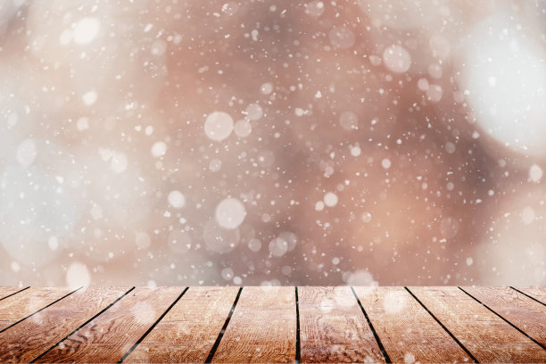 木质木板铺在树林里，阳光明媚图片下载