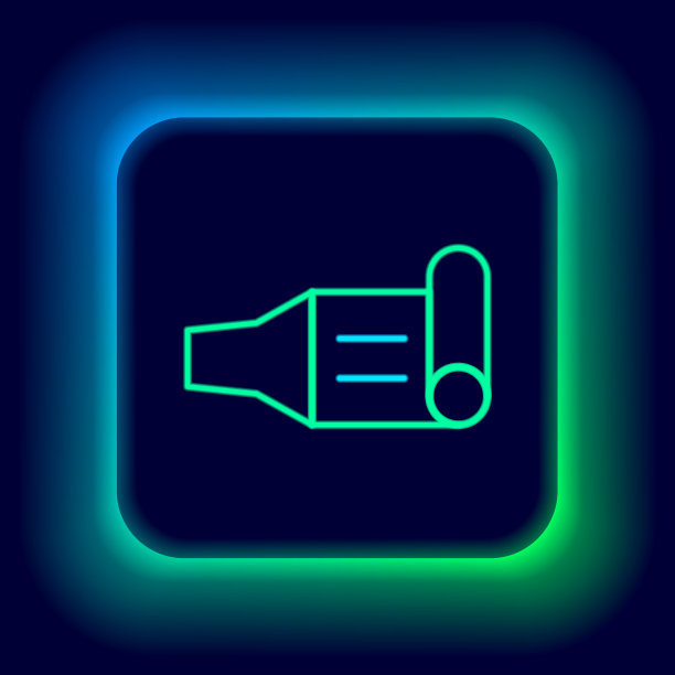 发光的霓虹灯线的生日派对喇叭图标图片下载