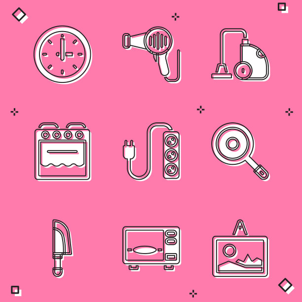 设置时钟，吹风机，吸尘器，烤箱图片下载