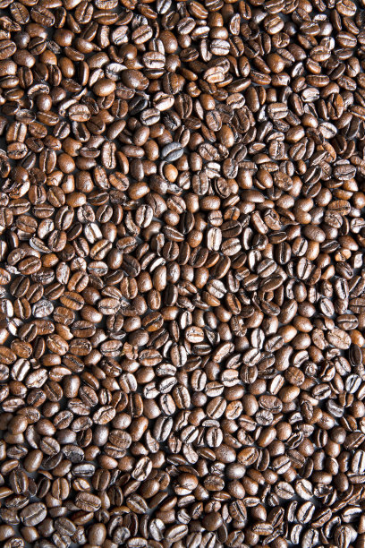 烘焙咖啡豆的纹理背景。图片下载