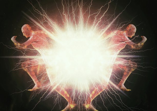 人们在灯光下比赛的3d插图图片下载