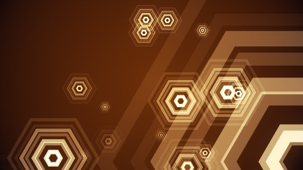 六边形在色彩斑斓的背景上拔地而起图片下载