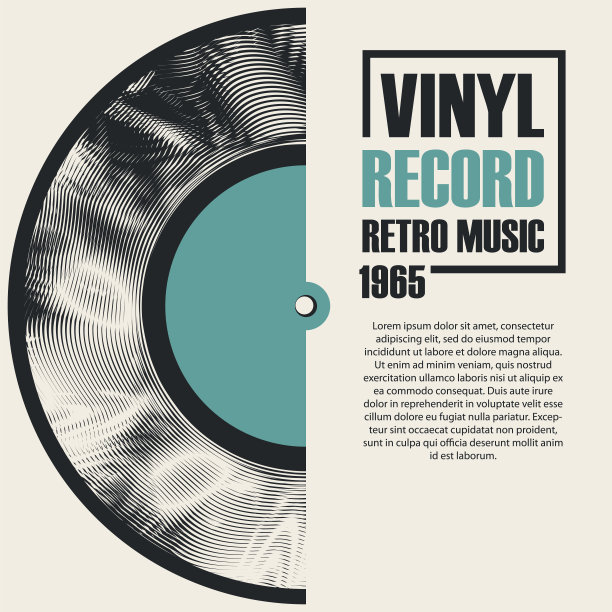 黑胶唱片与纸板套筒和一个标志图片下载