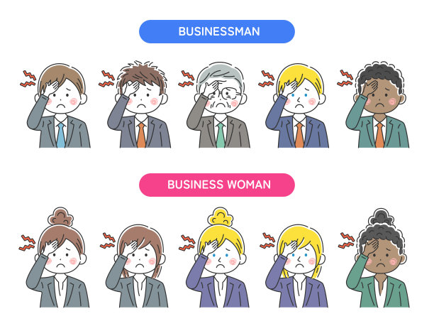 插图是一个头痛的商人。图片下载