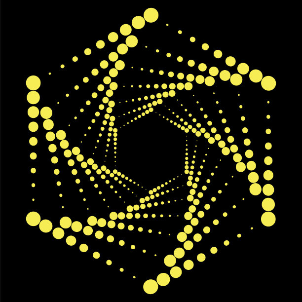 黄色圆点图标隔离在黑色背景上图片下载