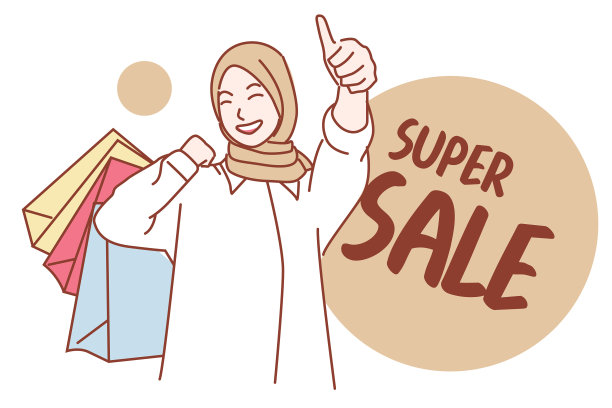 网上购物卡通人物。图片下载