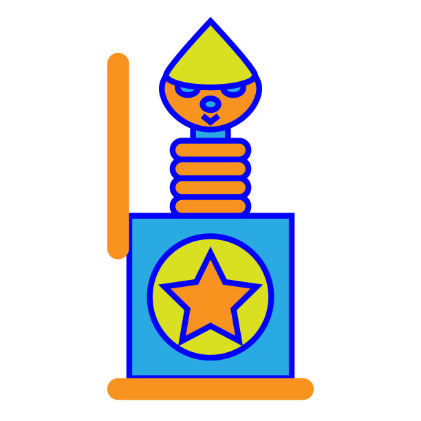 马戏团小丑开箱图标标志设计模板矢量孤立的插图图片下载