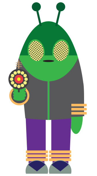 带着雷枪的卡通外星人图片下载