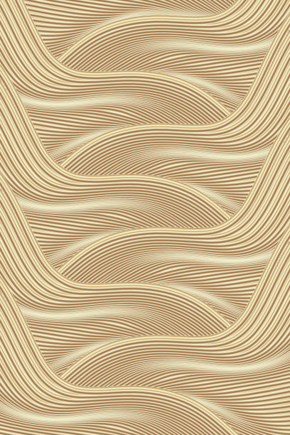 3D渲染波形流动的金色抽象线条纹理背景纹理图片下载
