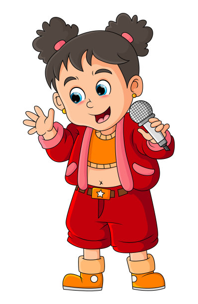 这位女歌手在舞台上表演时正在挥手致意图片下载