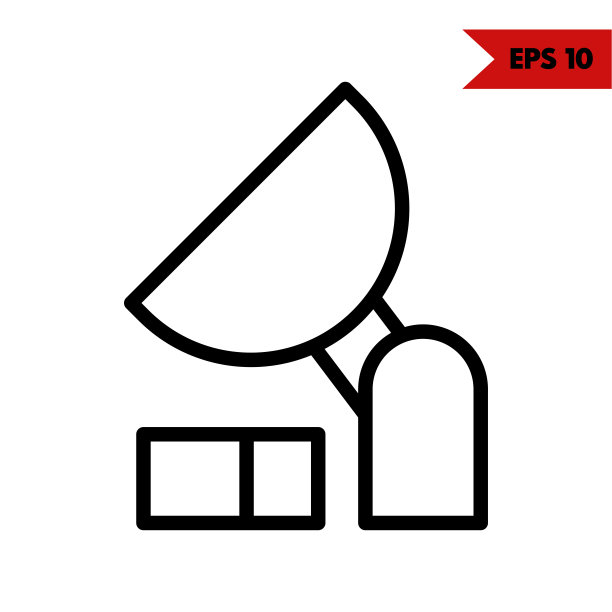 图解卫星线图标图片下载