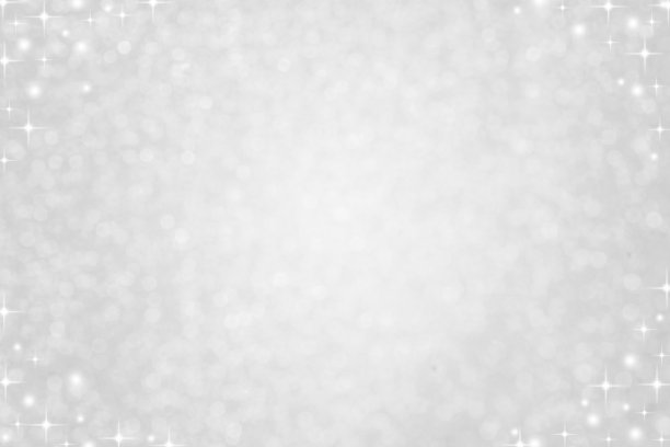 抽象模糊美丽的发光银色背景与圆散焦光和闪烁的星星闪闪发光的圣诞节日和快乐的新年季节设计作为旗帜的概念图片下载