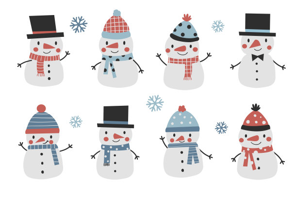 可爱的雪人。完美的圣诞贺卡。图片下载