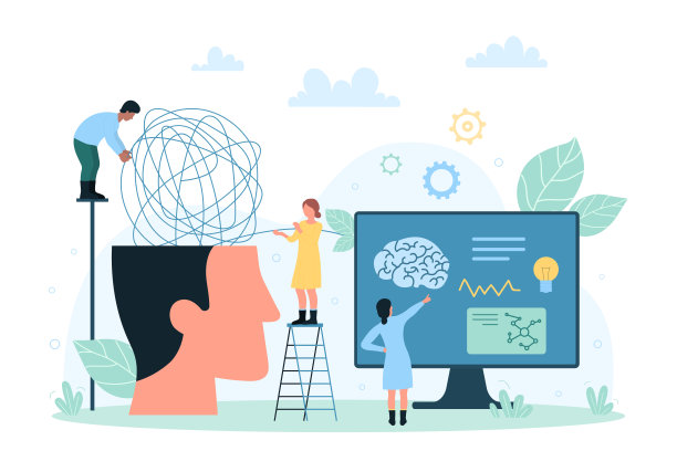 神经学，科学研究人脑，小人察巨头图片下载