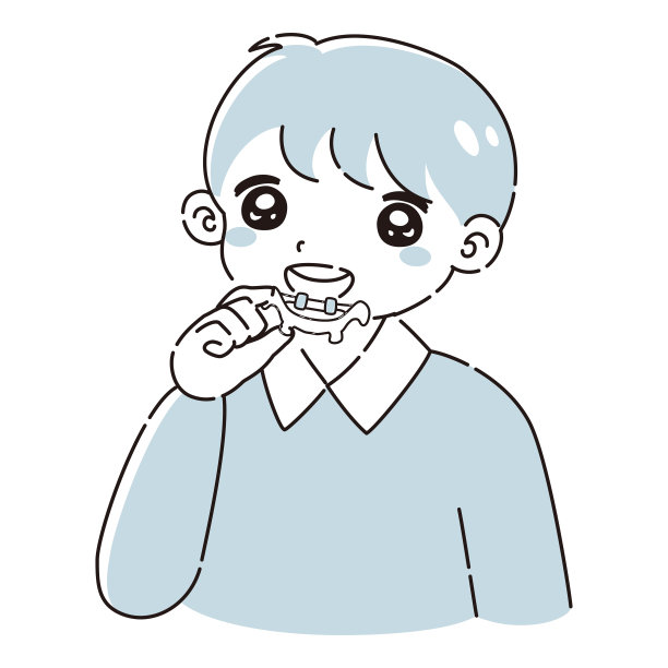 儿童牙齿矫正器具的插图图片下载