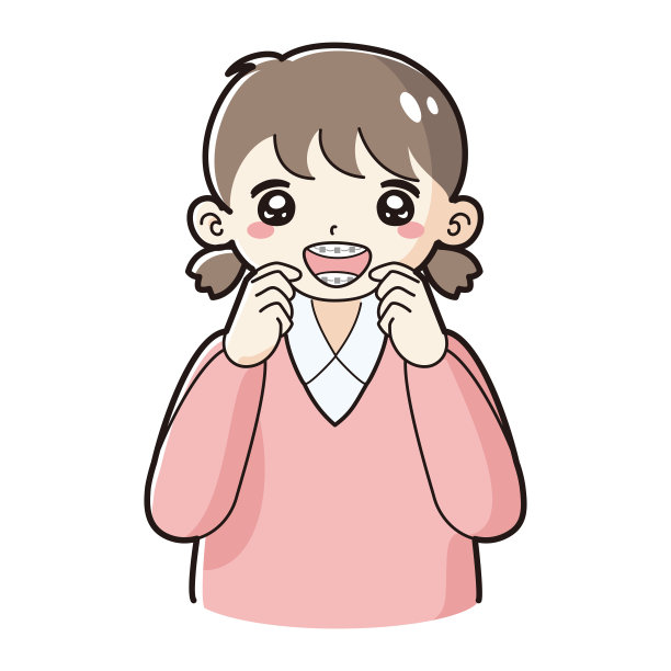 儿童戴矫正钢丝的插图图片下载