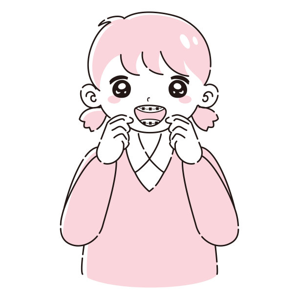 儿童戴矫正钢丝的插图图片下载