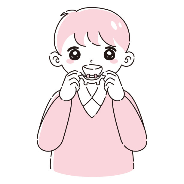 儿童牙齿矫正器具的插图图片下载