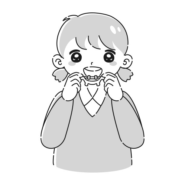 儿童牙齿矫正器具的插图图片下载