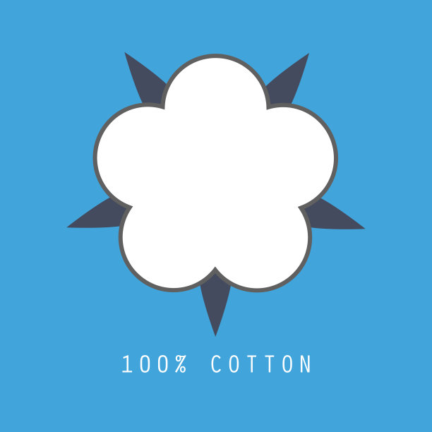 100%天然有机棉图标。矢量徽章，标志或标签。简约的插图风格。采购产品棉花，棉花，棉球，棉签图片下载