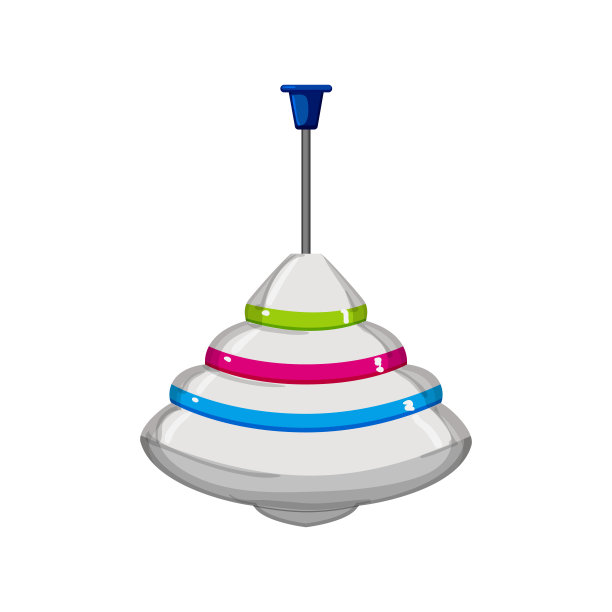 玩陀螺玩具卡通矢量插画图片下载