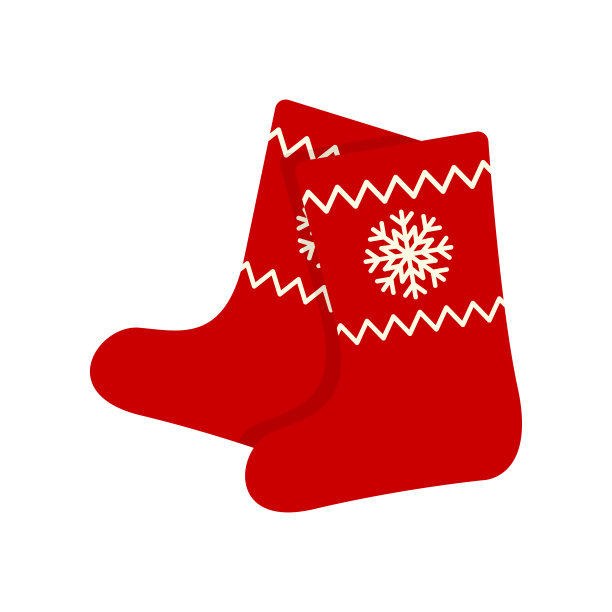圣诞毡靴图标。彩色轮廓。侧视图。矢量简单扁平图形插图。白色背景上的孤立对象。隔离。图片下载
