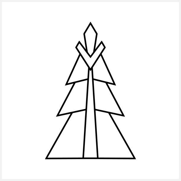 圣诞树图标被孤立。圣诞草图。着色页书。矢量插图。每股收益10图片下载