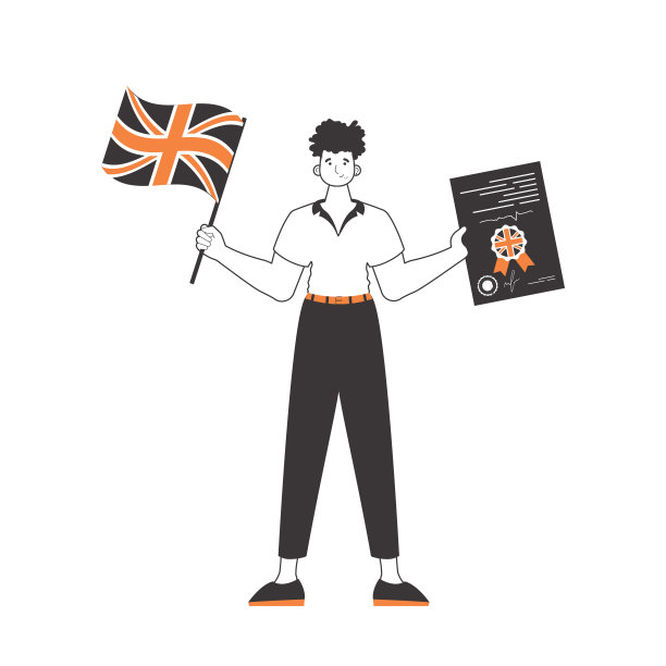 一个人帮助教英语。学习一门外语的概念。线性风格。孤立的,矢量插图。图片下载