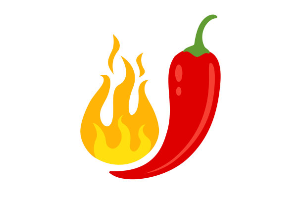 红辣椒的矢量图标。额外的辛辣食物。图片下载