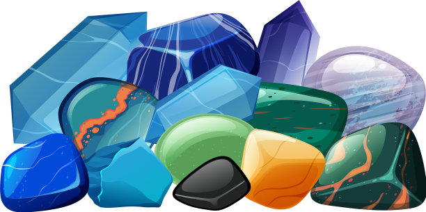 成堆的宝石和水晶图片下载