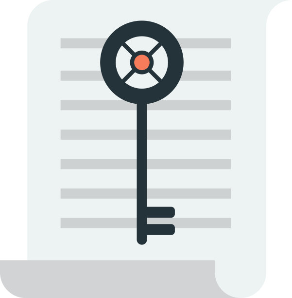 简约风格的合同纸和关键插图图片下载