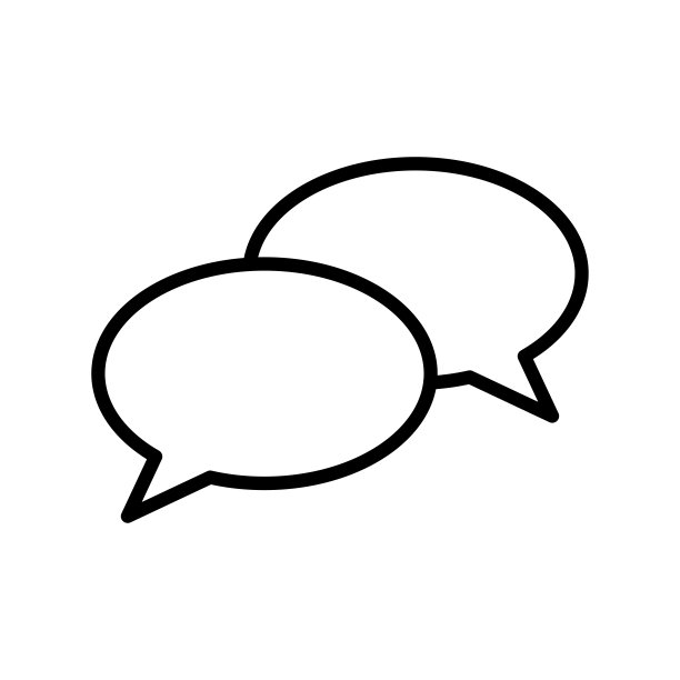 气泡语音图标矢量设计模板在白色背景图片下载