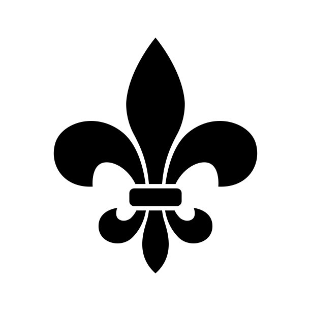 芙蓉德利斯-纹章图标矢量设计模板在白色背景图片下载