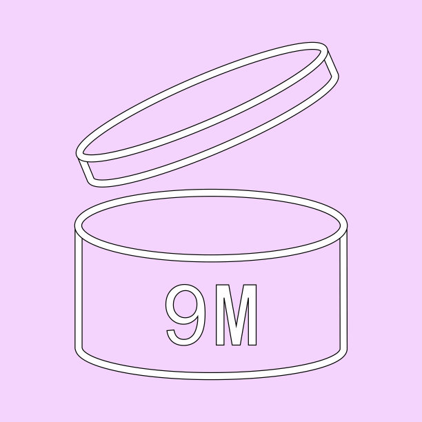 9m期后开pao图标标志平面风格设计矢量插图孤立的白色背景。开证后9个月的到期日。图片下载