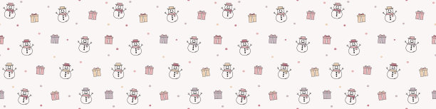 圣诞背景与雪人和礼物。圣诞节无缝壁纸。向量图片下载