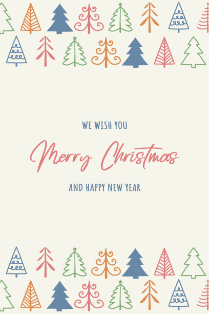 抽象的圣诞树。贺卡。矢量图图片下载