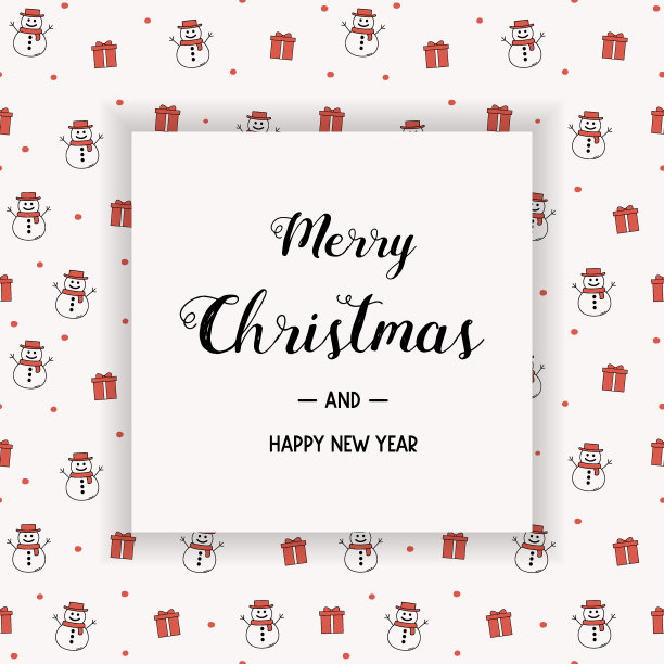 写满祝福的圣诞卡。雪人的圣诞概念。向量图片下载