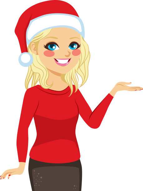 圣诞女人圣诞帽图片下载