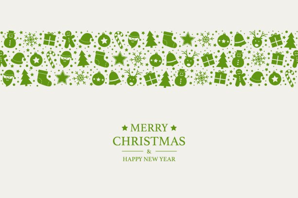 圣诞快乐，新年快乐。带有圣诞图标和祝福的贺卡。向量图片下载
