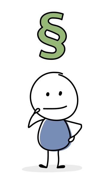 考虑卡通商人与段法的图标。向量图片下载