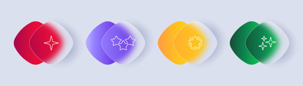 星星图标。评级，评价服务，下降，闪光，评论，反应，用户，在线交流。反馈的概念。Glassmorphism风格。矢量线图标图片下载