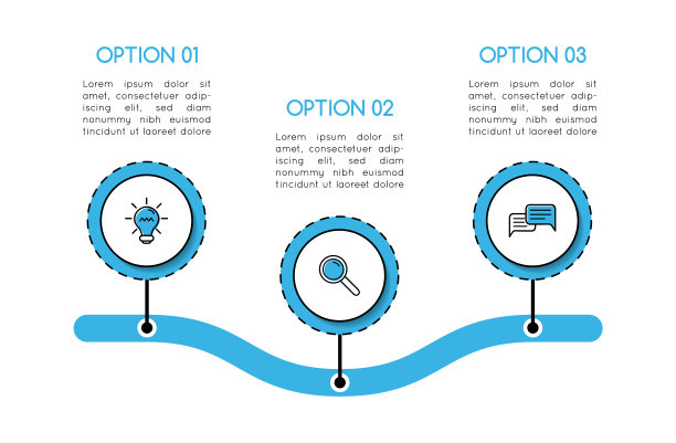 极简的信息图表模板，3个选项。向量图片下载
